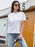 WHITE  ROUND NECK T-SHIRT