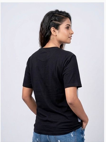 BLACK RADHA KRISHNA DTF PRINT T SHIRT