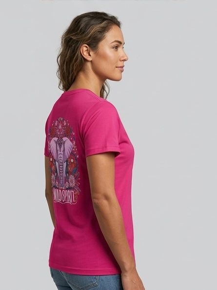 WLD SPIRIT FLORAL ELEPHANT DTF PRINT T-SHIRT