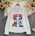 PREMIUM WHITE SHIRT WITH CREATIVE FACE ART
