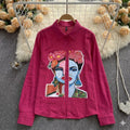 PREMIUM PINK SHIRT WITH CREATIVE FACE ART