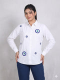 Premium Evil Eye Hand-Work White Shirt