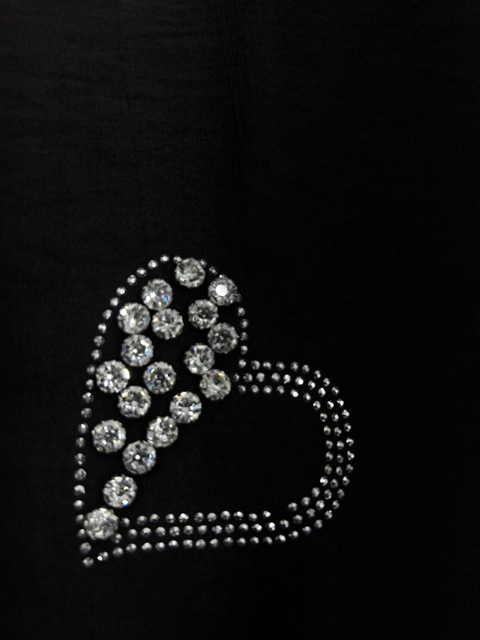 Elegant Black Handwork Heart-Shape Embroidered shirt